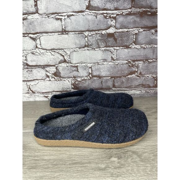 Giesswein Slipper Navy Blue Wool Fabric Slip On Mules Shoes Women’s 40EU/9.5M US - Picture 1 of 16